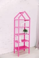 Стеллаж-домик из массива Эко розовый